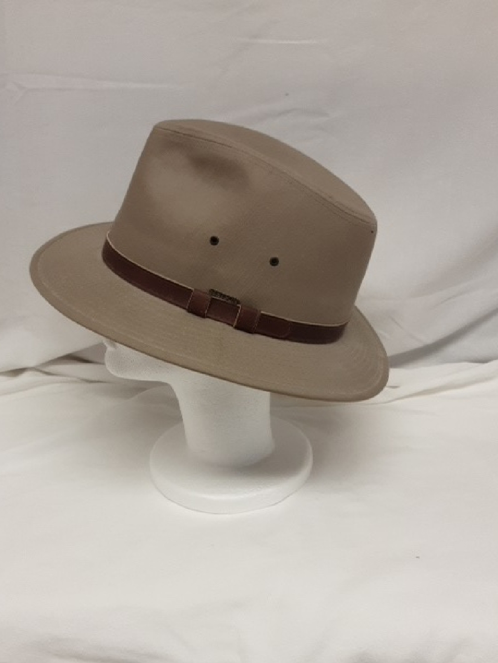Stetson Tan Fedora with Brown Leather Band
